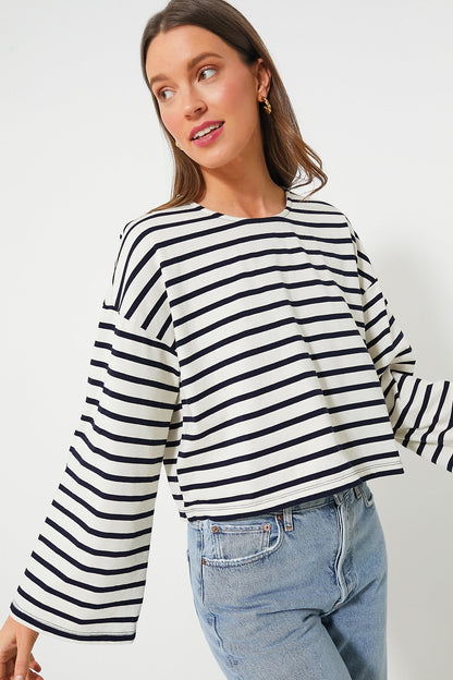 Navy Stripe Dionne Cotton Shirt