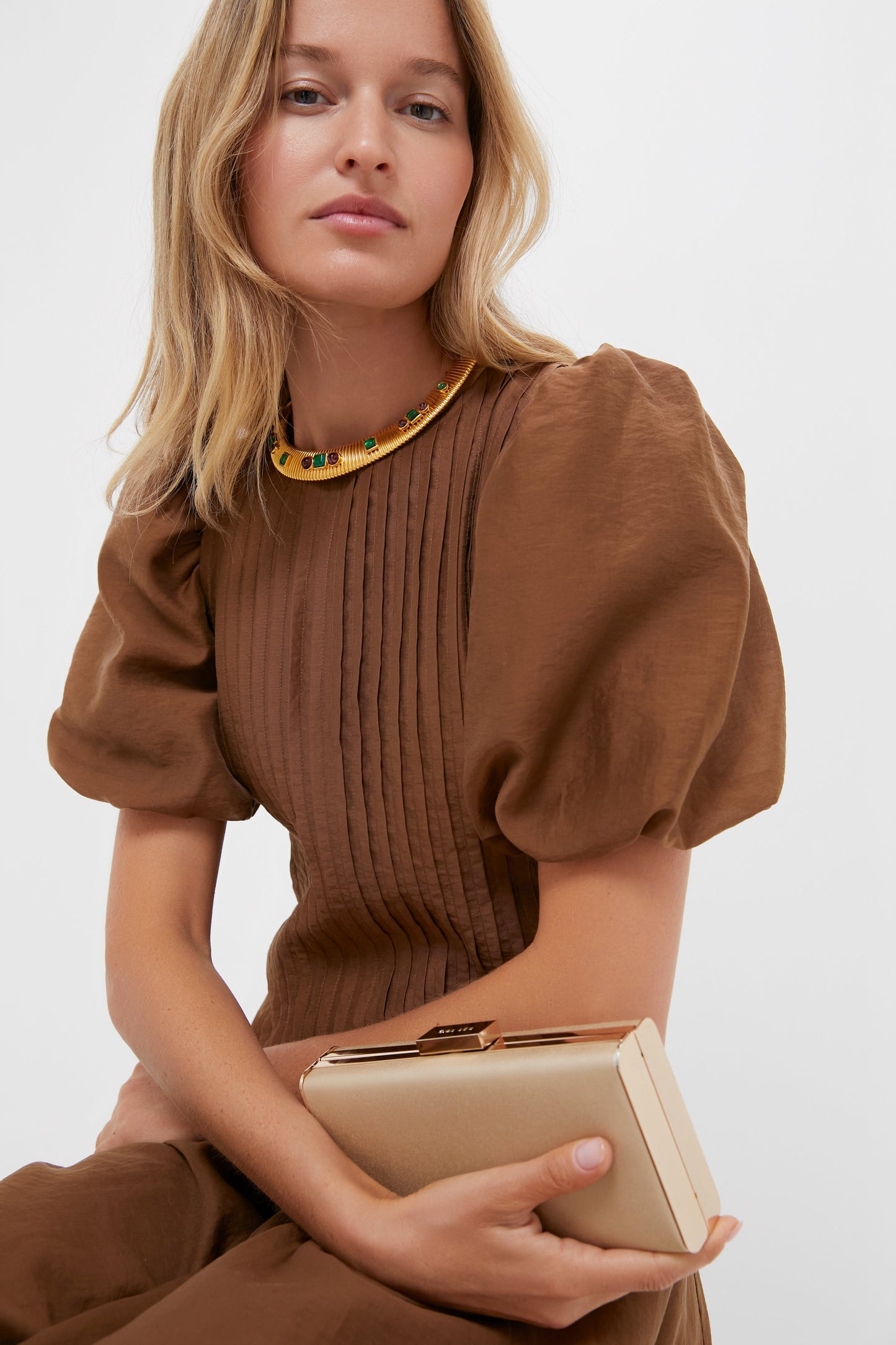 Toffee Nut Taffeta Mere Dress