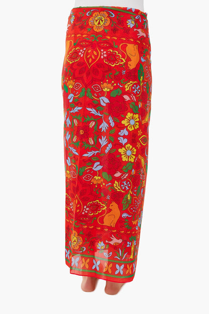 Red Cat Printed Pareo