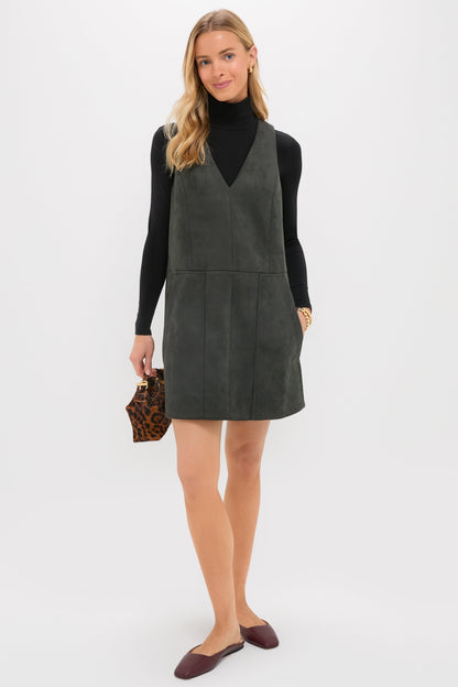 Deep Olive Vegan Suede Bailey Dress