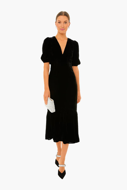 Black Velvet Ester Dress