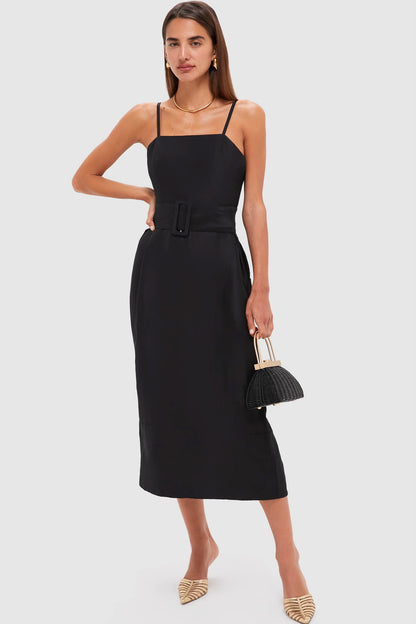 Black Artichoke Dress with Belt