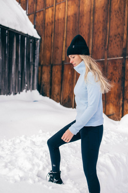 Black Boiled Cashmere Chunky Knit Hat