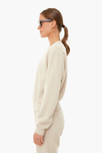 Heather Latte Classic Crew Sweatshirt