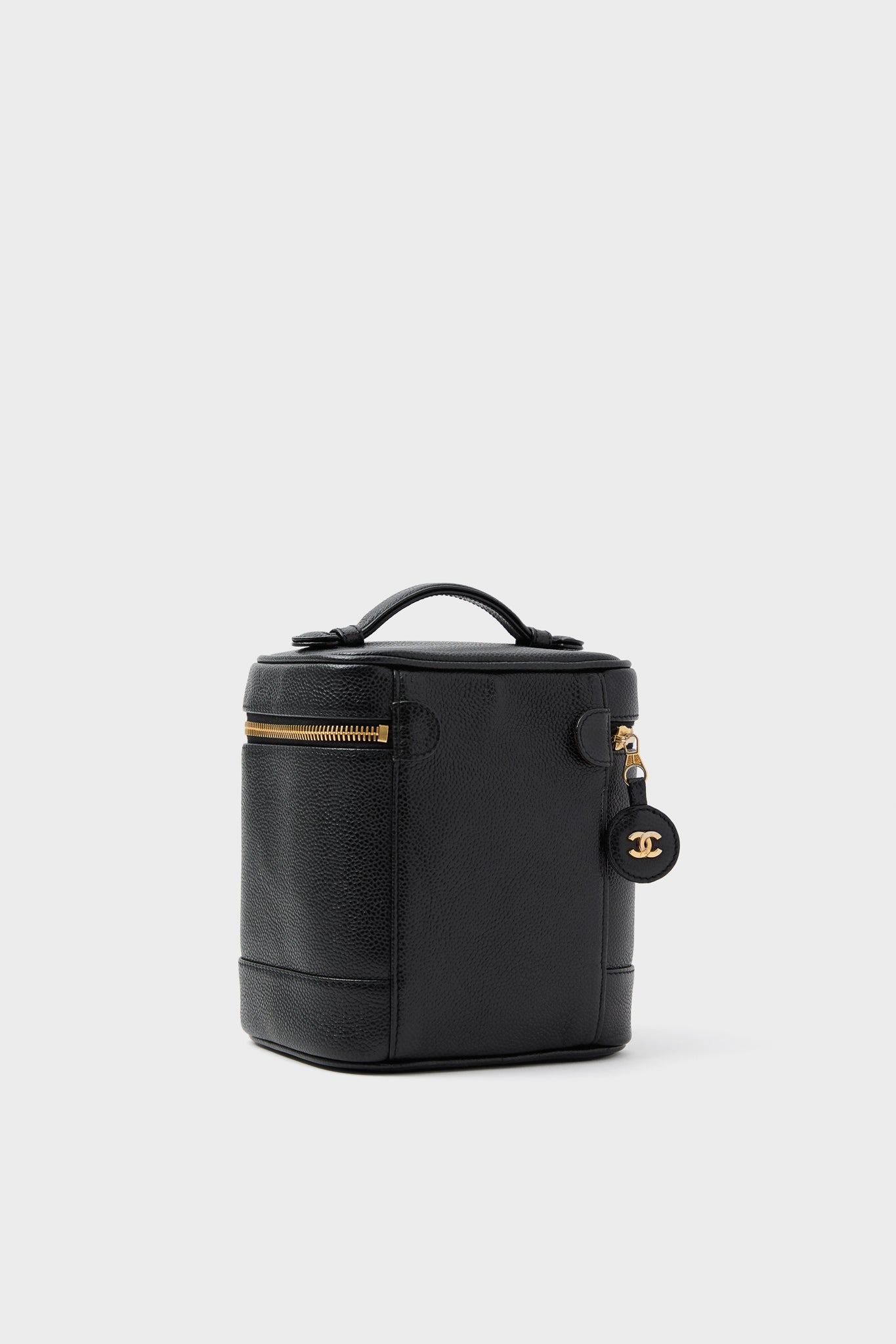 CHANEL Black Coco Mark Hand Vanity Bag