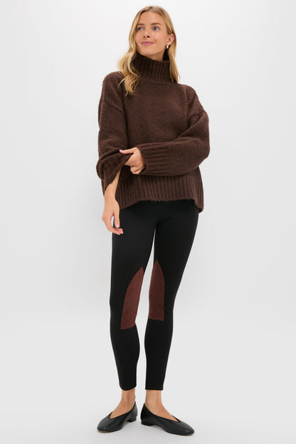 Chocolate Boucle Hannah Turtleneck Sweater