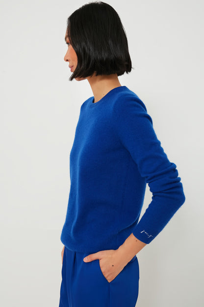 Lapis Blue Cashmere Crewneck Sweater