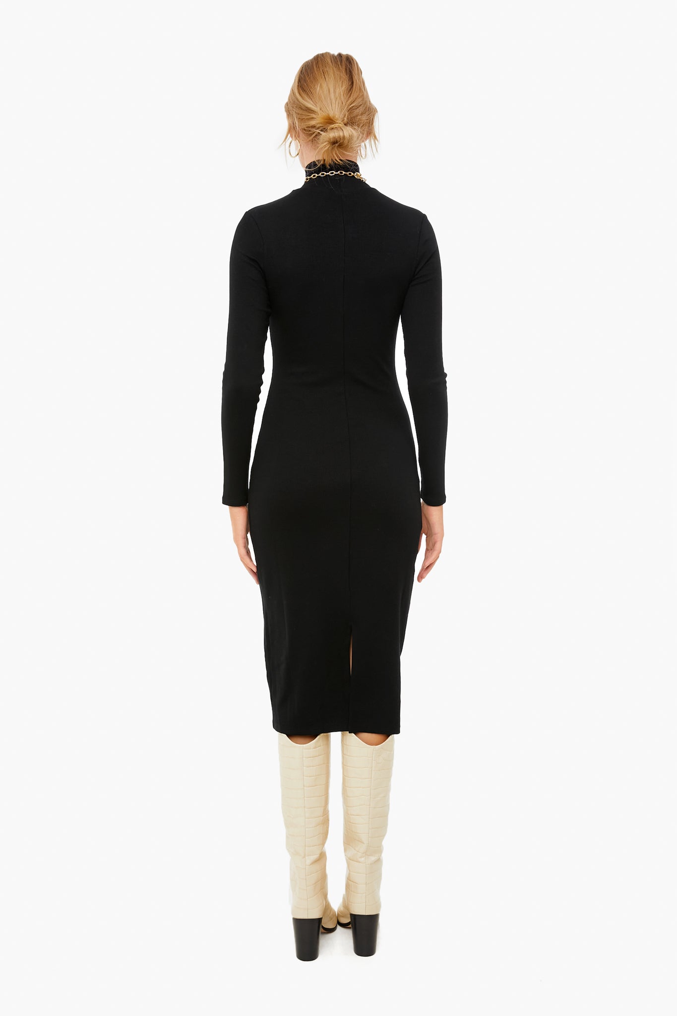 Black Lexi Turtleneck Midi Dress