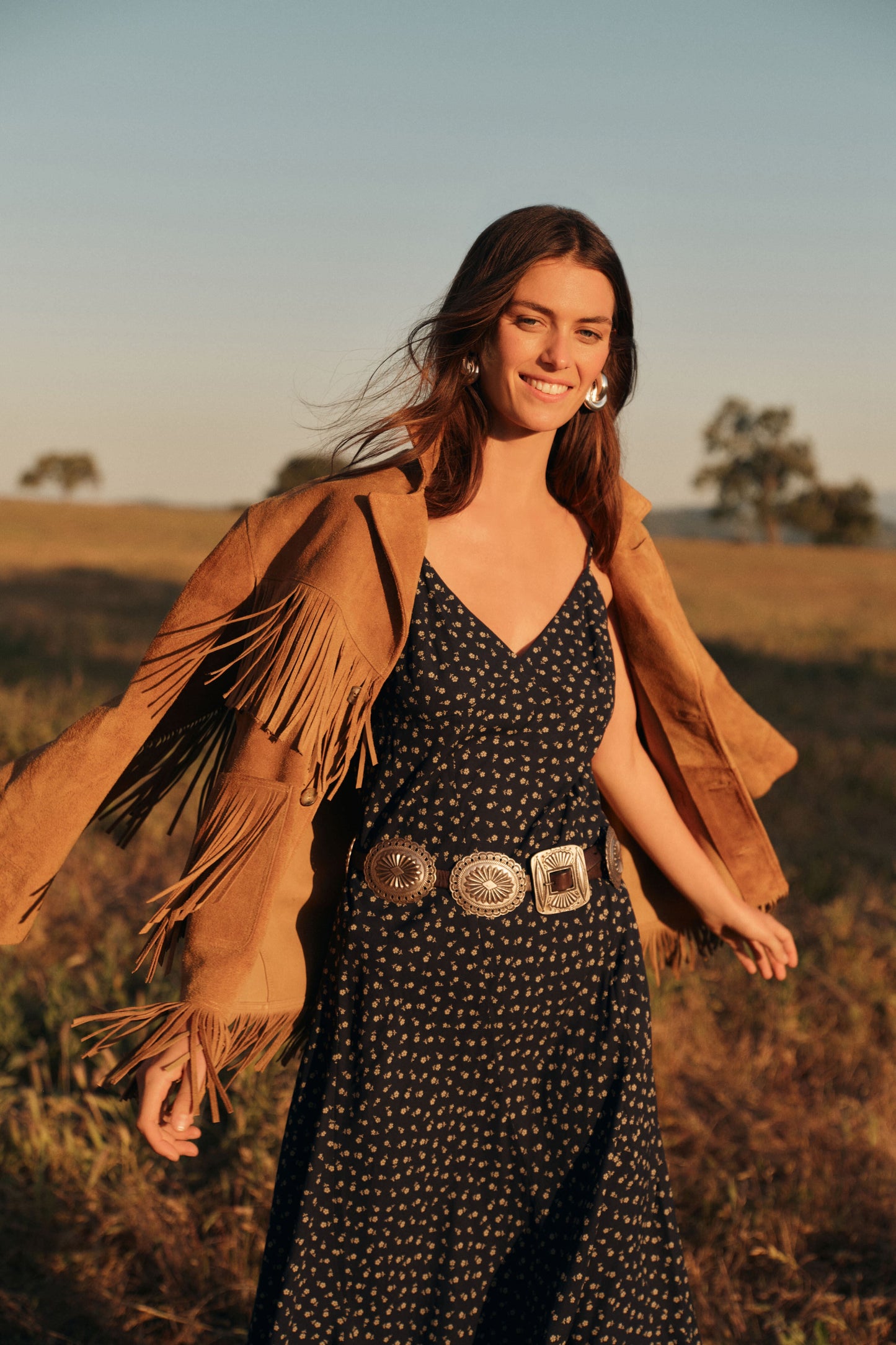 Maple Nappa Cow Roughout Leather Skin Coat