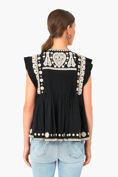Black Holly Soutache Vest Top
