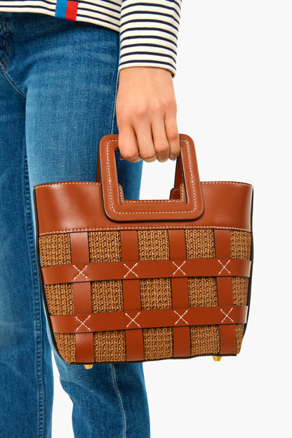 Tan Raffia Mini Shirley Bag