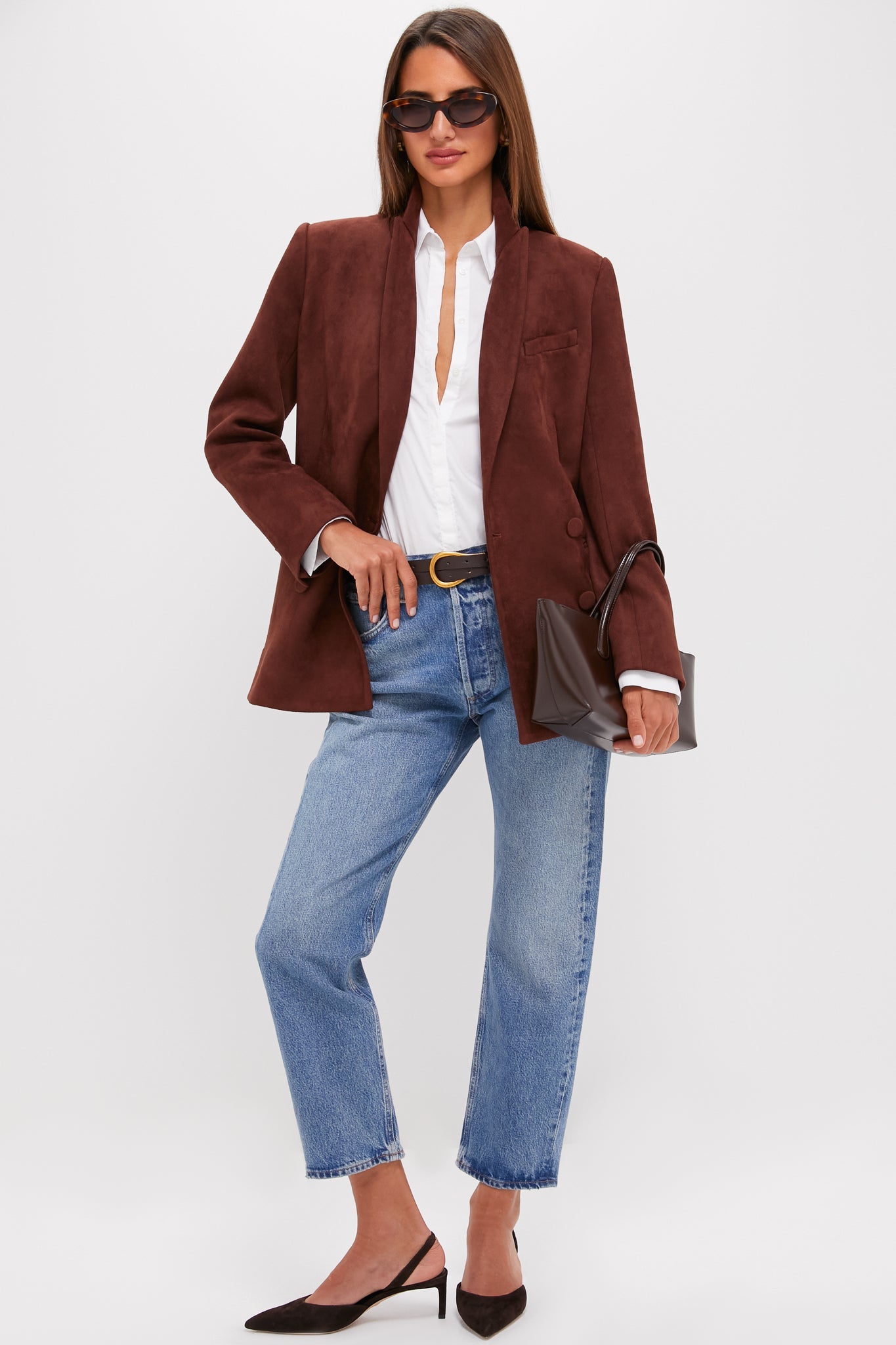 Deep Mocha Vegan Suede Diana Blazer
