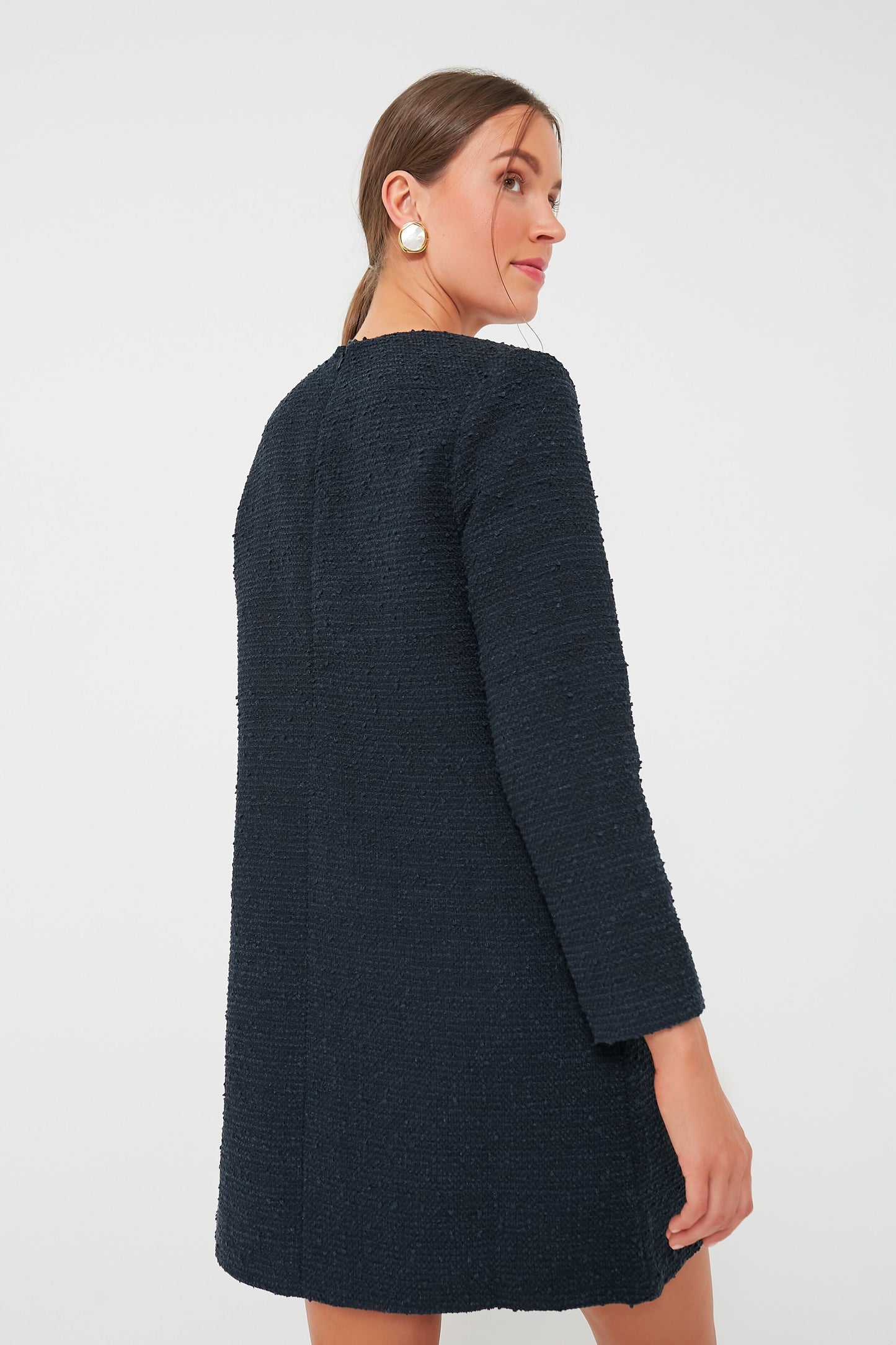 Navy Tie Tweed Kelly Dress