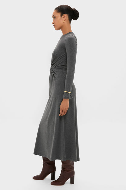 Heathered Charcoal Long Sleeve Volta Dress