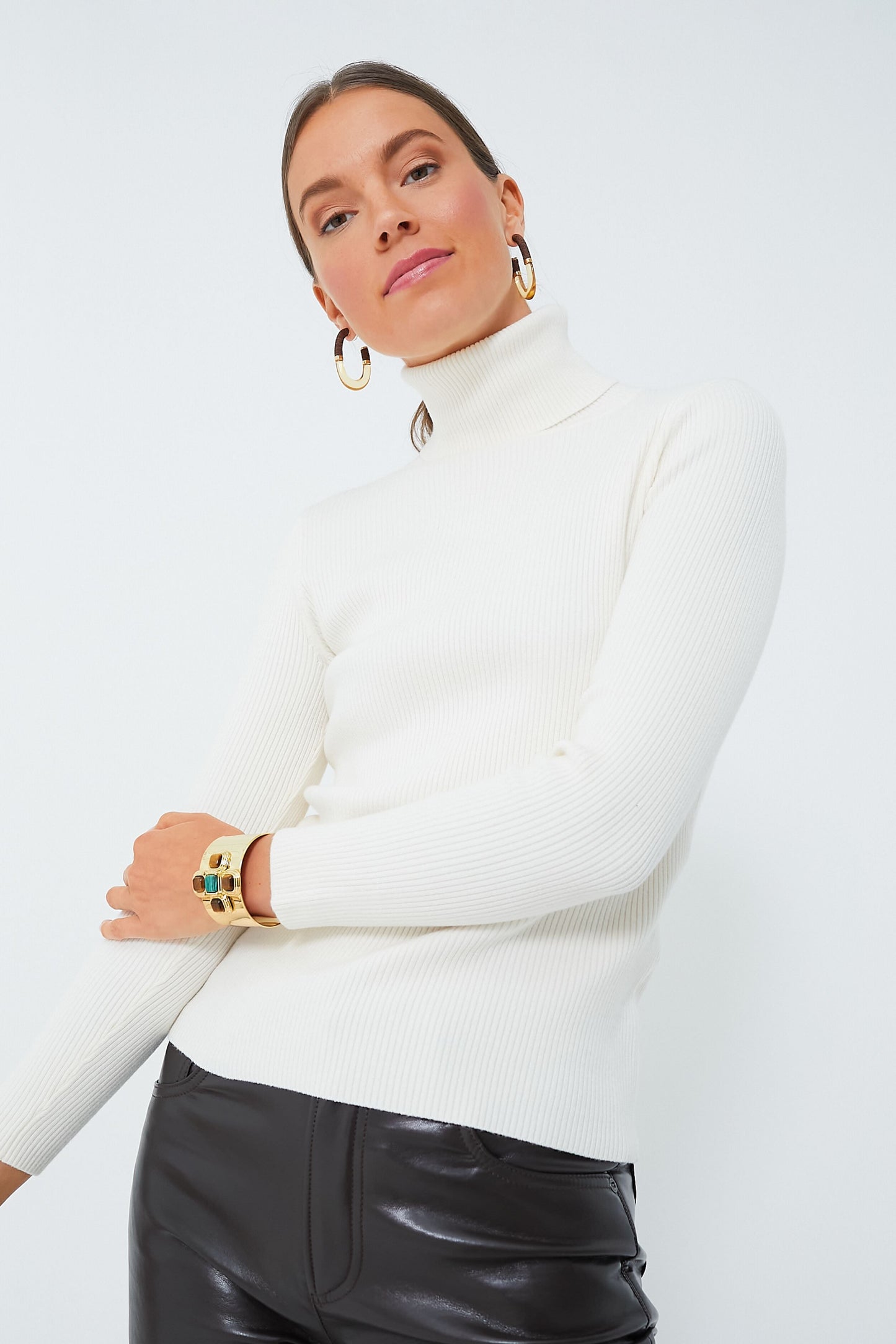 Winter White Andover Ribbed Turtleneck