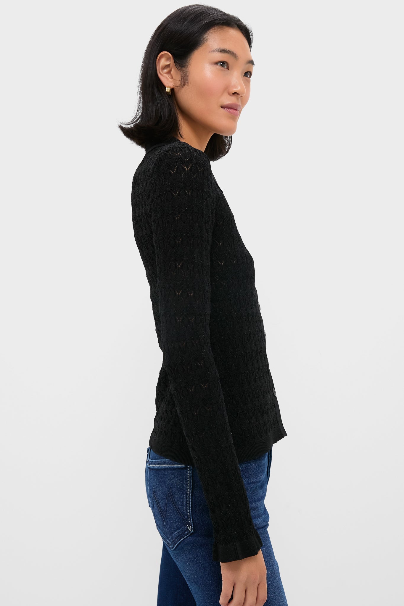 Black Ruby Knit Long Sleeve Polo