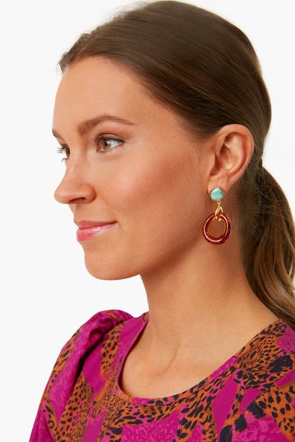 Multi Larimar Hoop Earrings