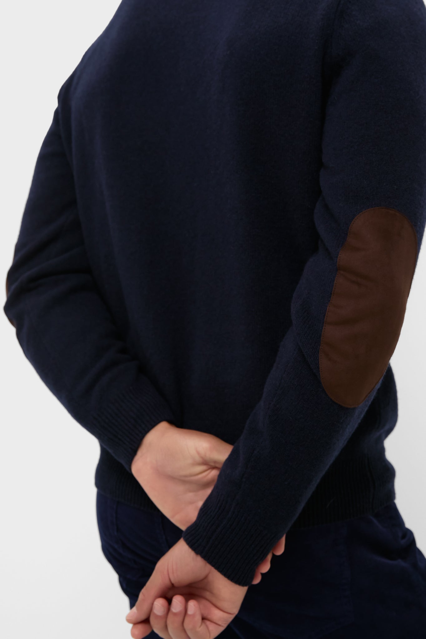 Navy Essential Patch Half Zip Knitted Jumper