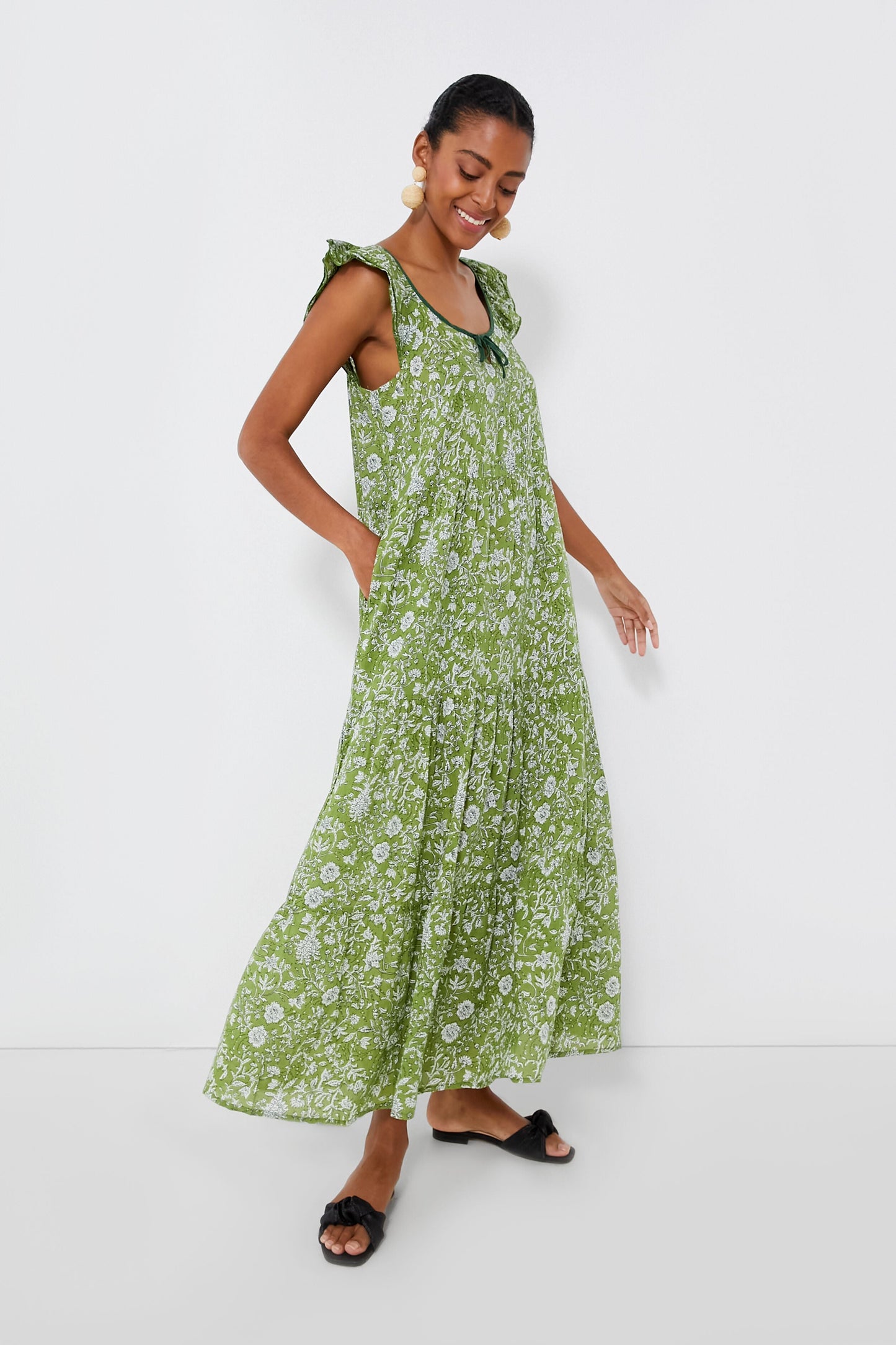 Sea Moss and Dandelion Sayulita Tier Caftan
