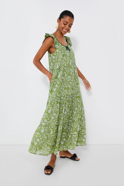Sea Moss and Dandelion Sayulita Tier Caftan