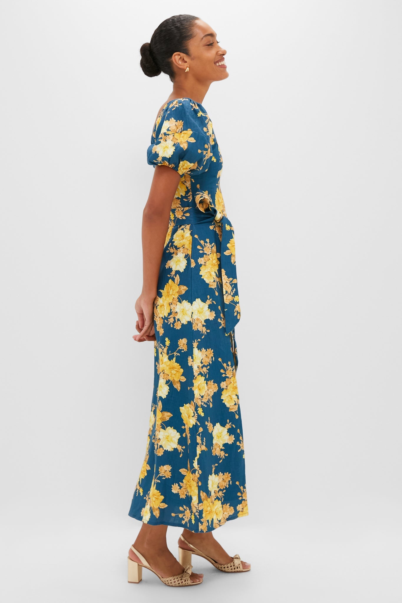 Nora Floral Navy Leiria Midi Dress