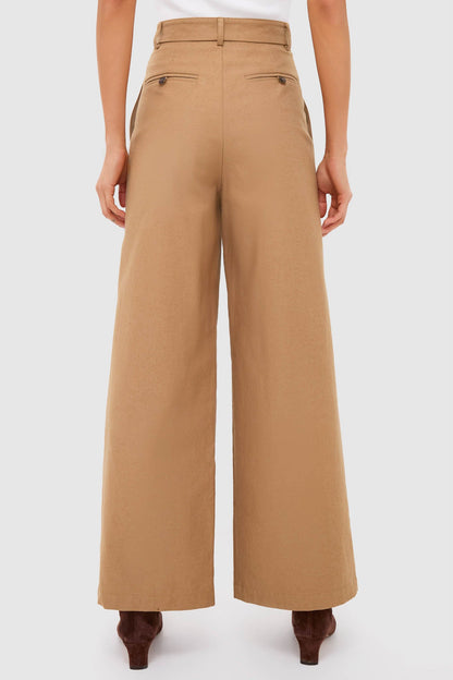 Umber Slubby Cotton Atelier Pleated Pant 2