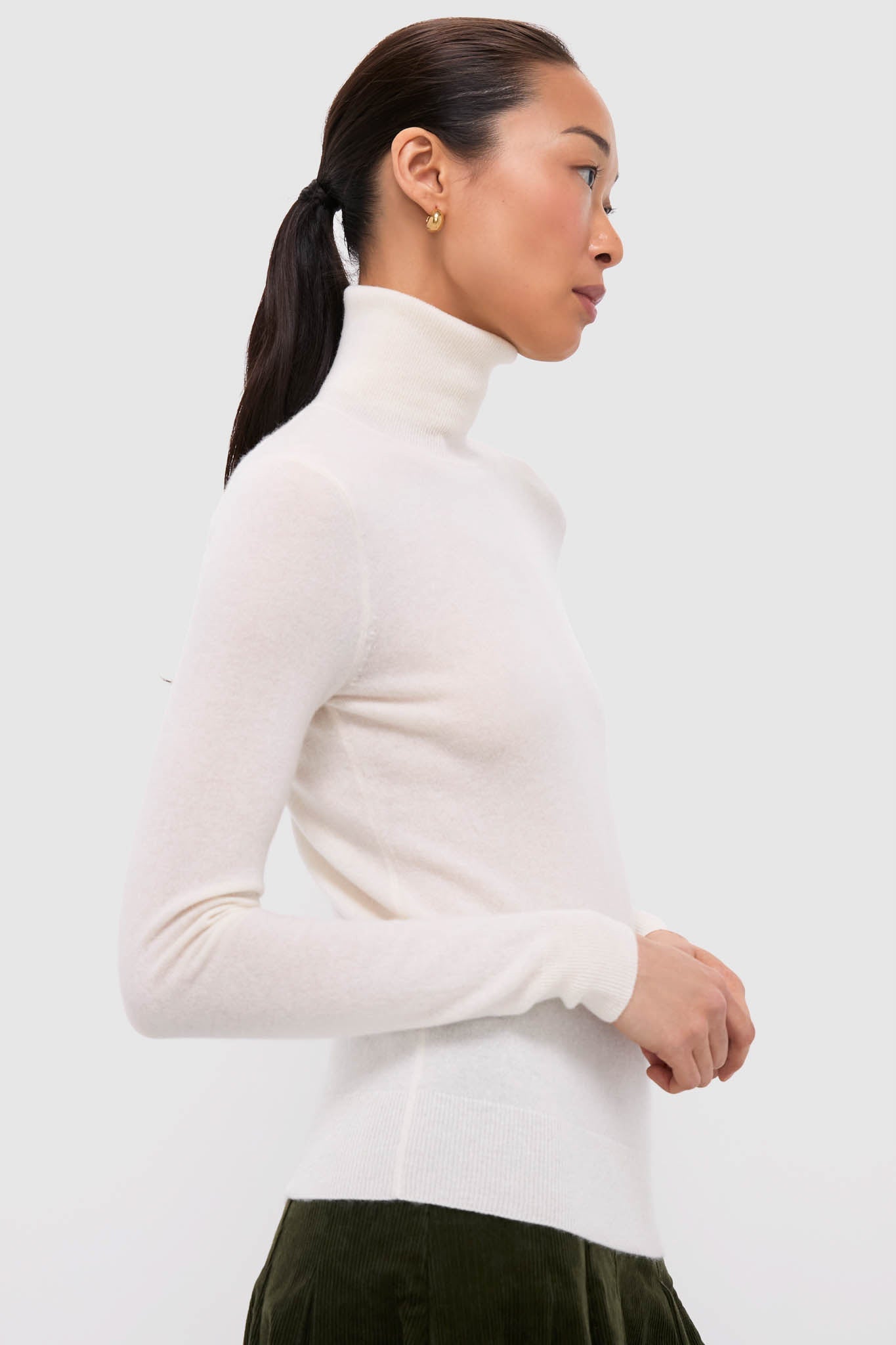 Cream Cashmere Long Sleeve Pullover