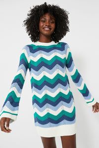 Aqua Wavy Stripe