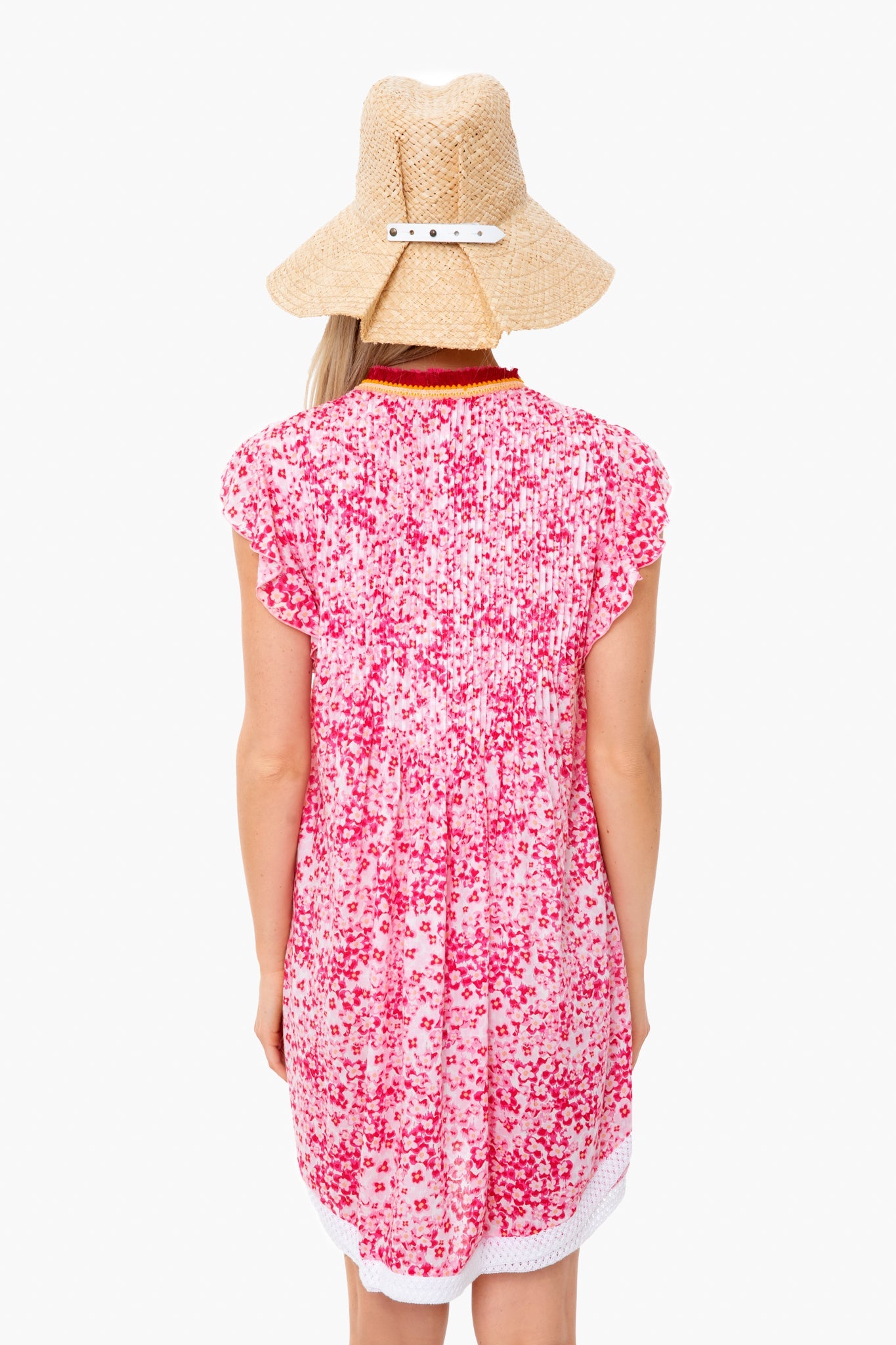 Pink Hortensia Sasha Trimmed Mini Dress