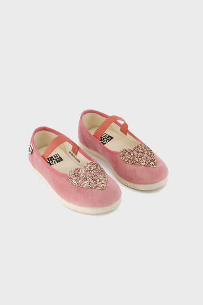 Pink Velvet Mary Jane Flats
