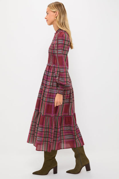 Red Plaid Ivy Maxi Dress