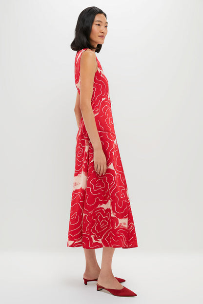 Barn Red Rose Printed Classic Bennet Dress