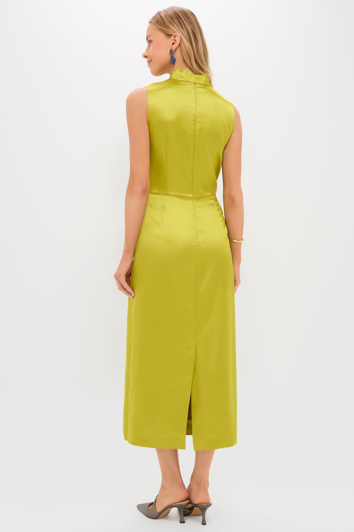Chartreuse Satin Sinclair Dress