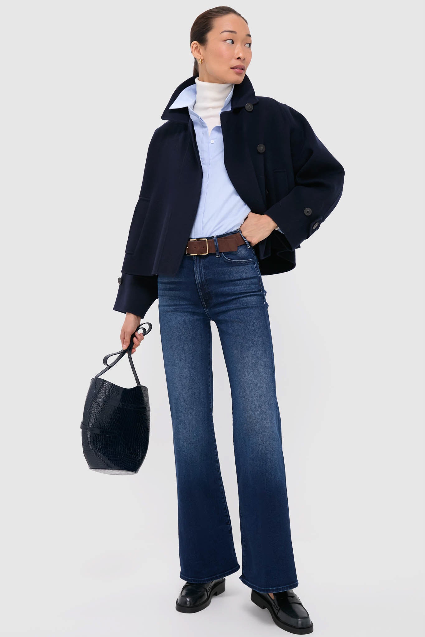 Navy Carella Short Coat