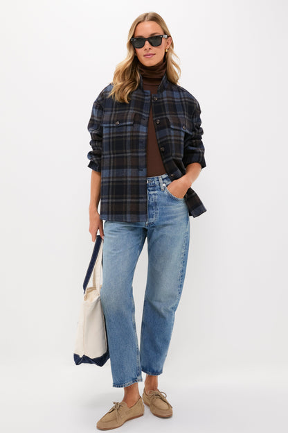 Navy and Plaid Reversible Bonnie Jacket