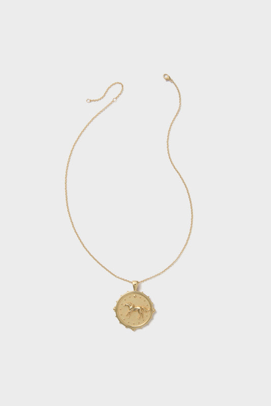 Gold Courage Horse JW Original Pendant Coin