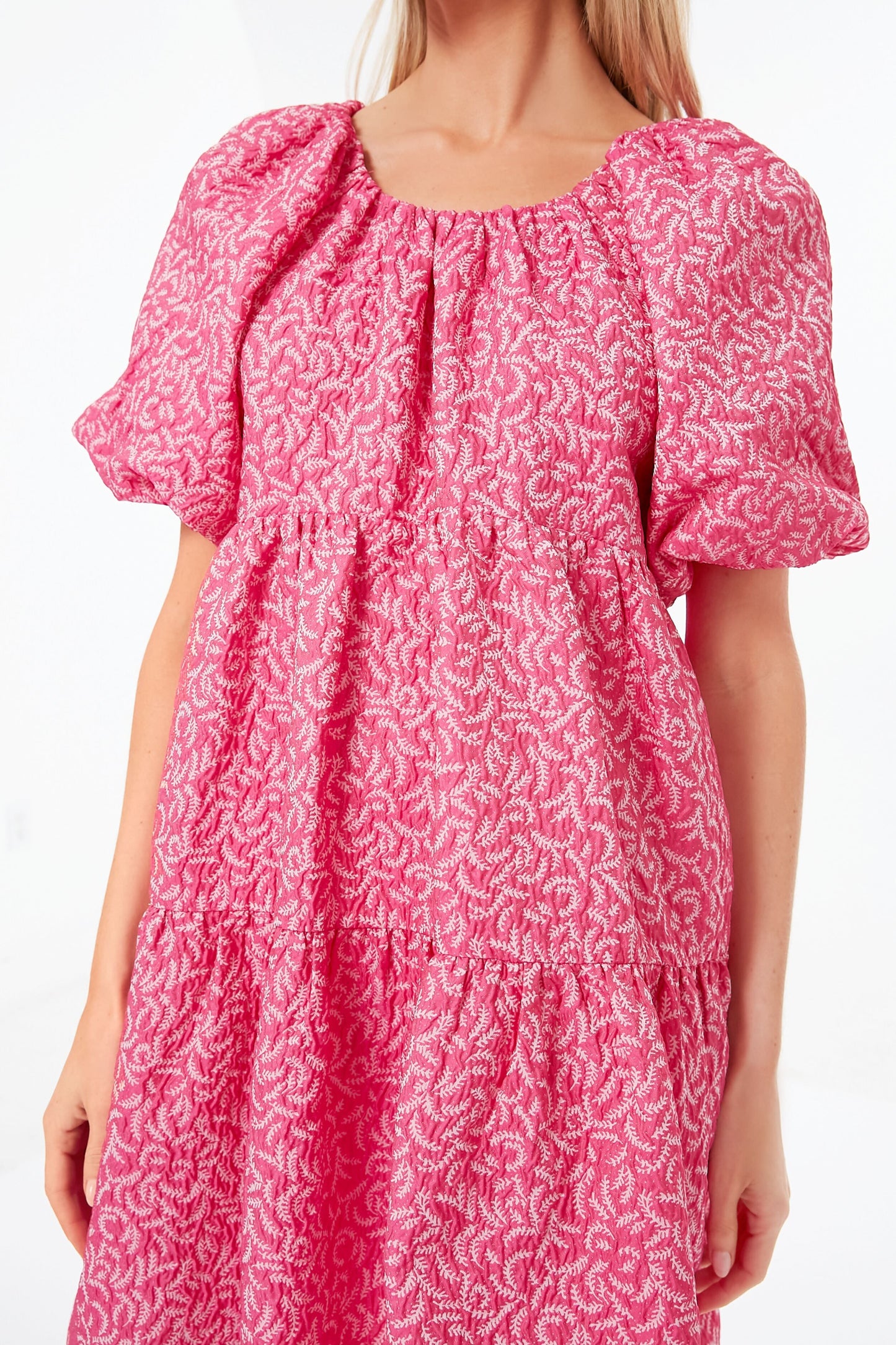 Textured Fuchsia Belinda Mini Dress