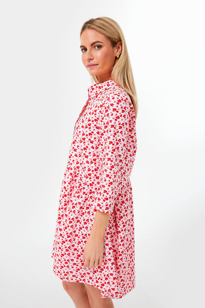Pink and Red Floral Valentina Mini Dress