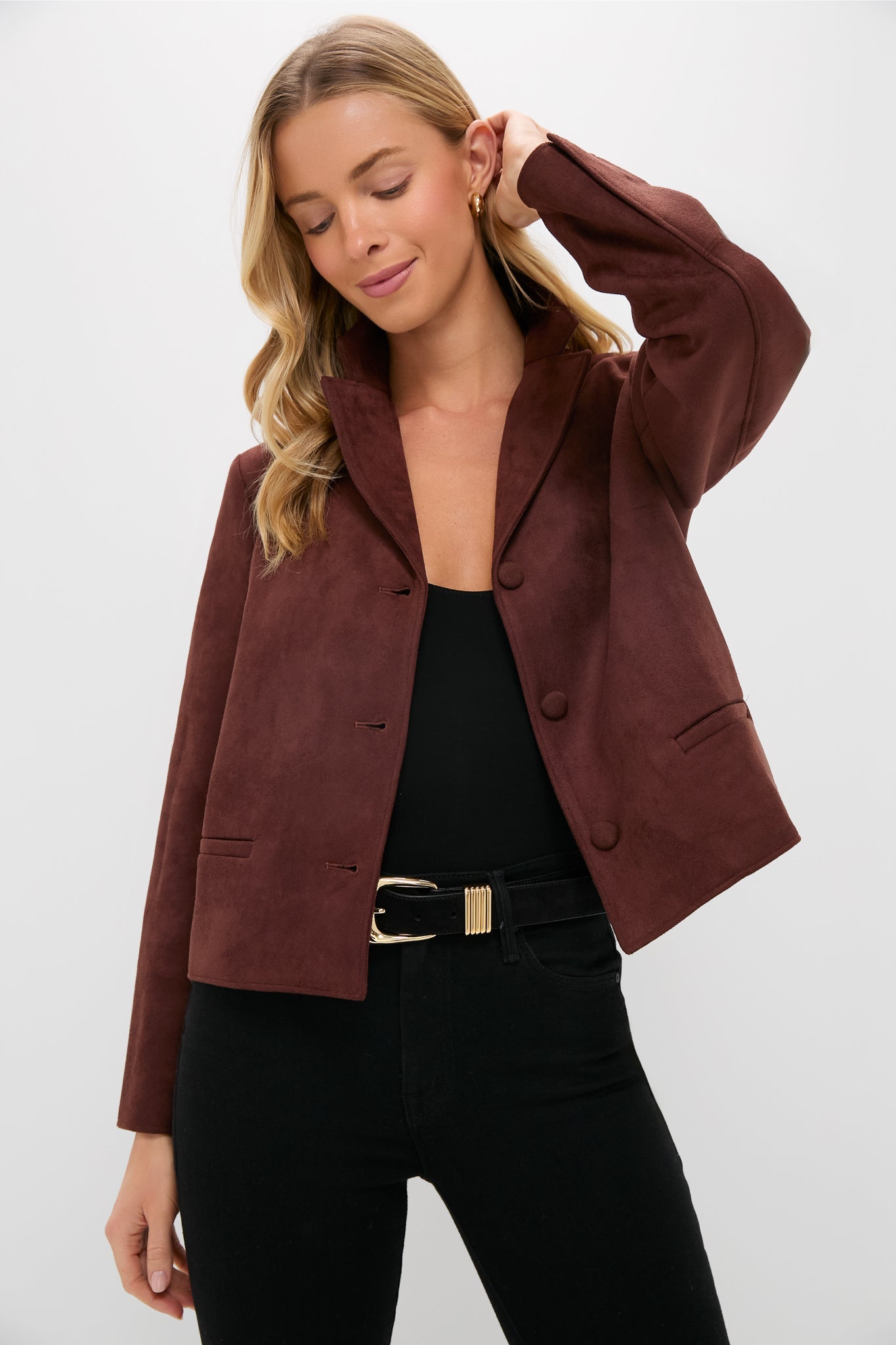 Deep Mocha Vegan Suede Zaria Jacket