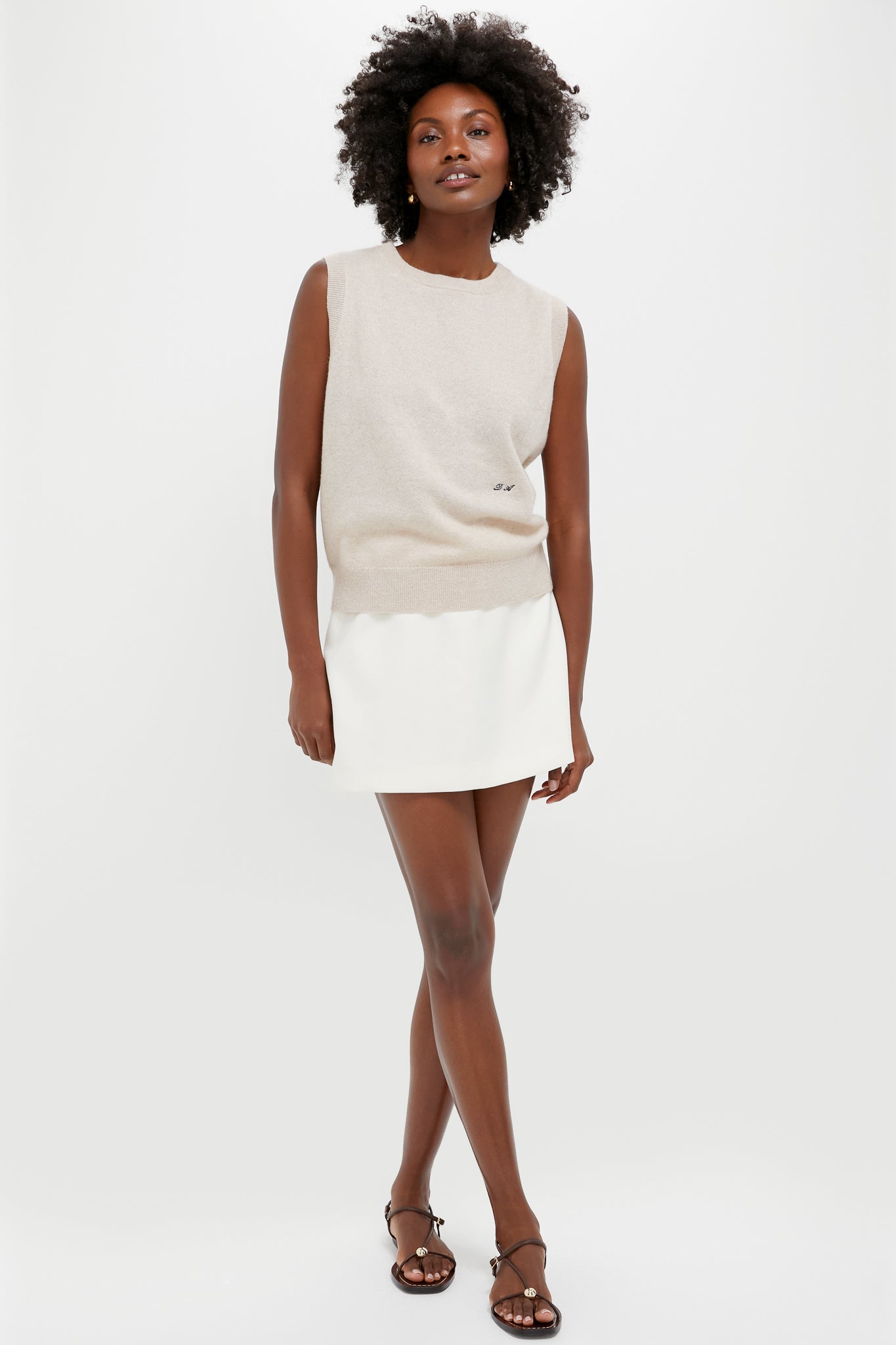 Cream Wool Meg Mini Skirt