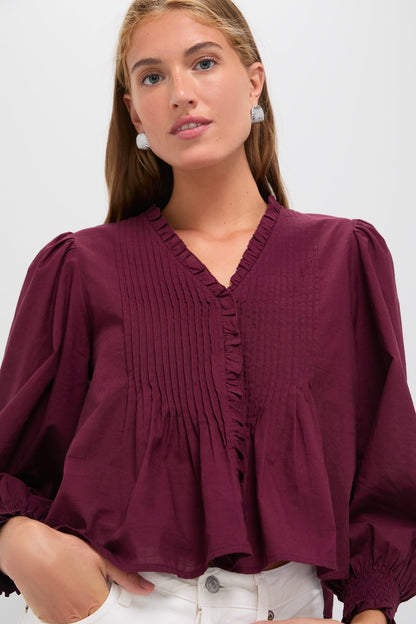 Exclusive Burgundy Anise Long Sleeve Top
