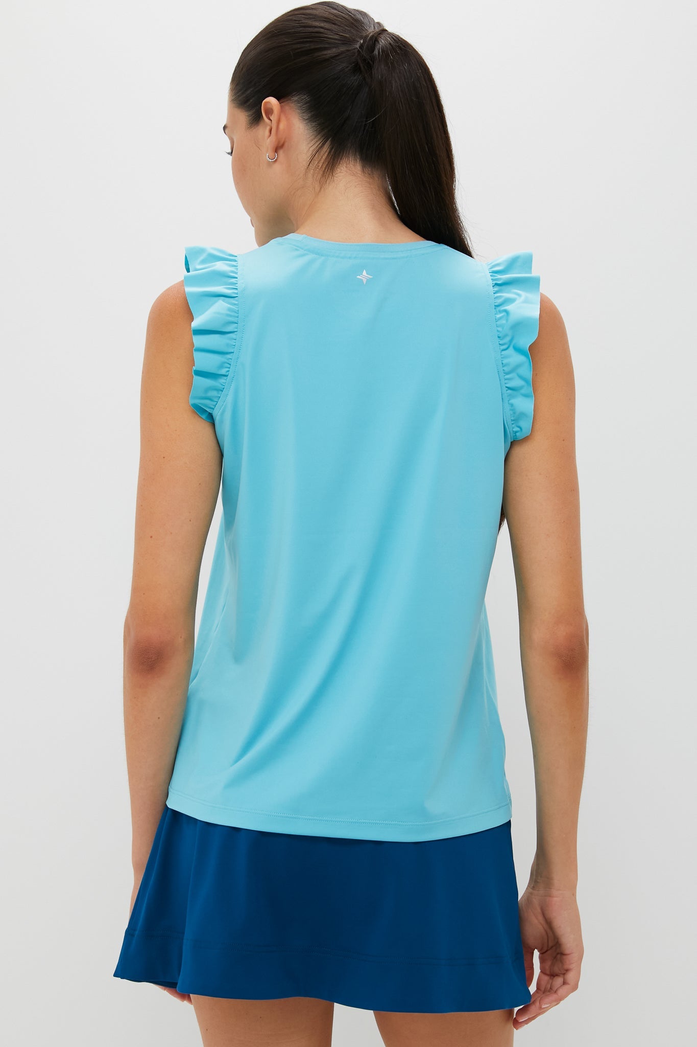 Milky Blue Ruffle Performance Jersey Lea Tank