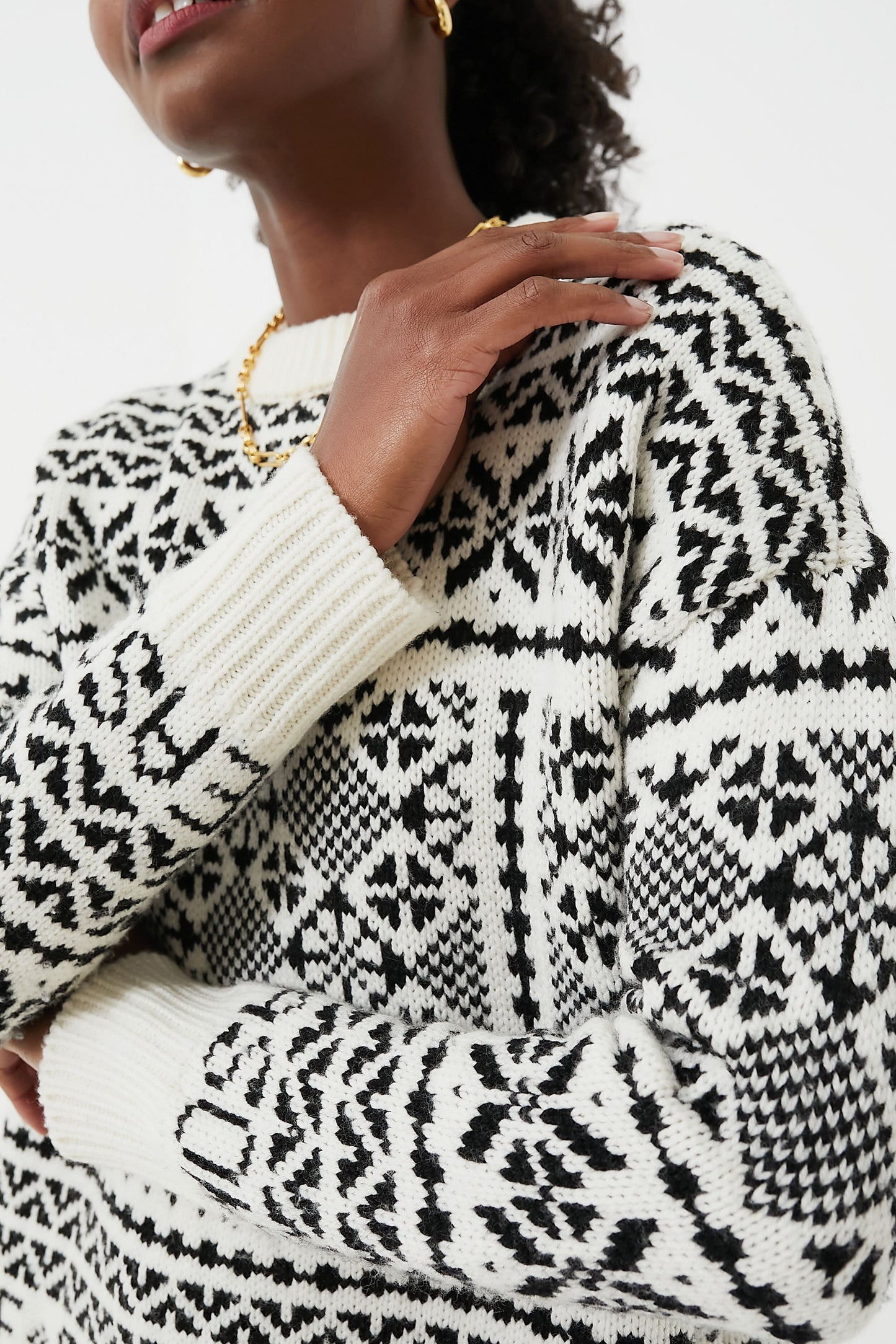 Charcoal and Cream Fair Isle Sandwick Sweater