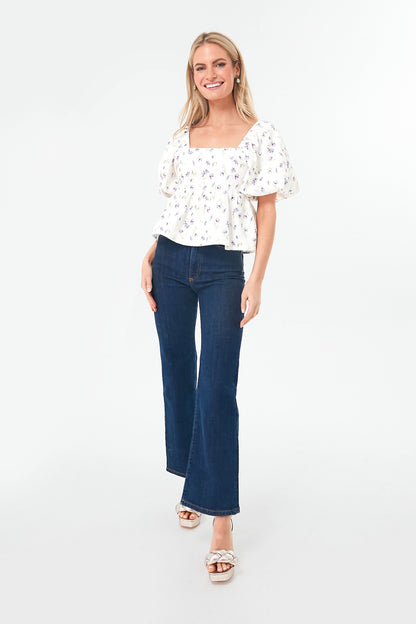 Ivory Square Neck Mira Blouse