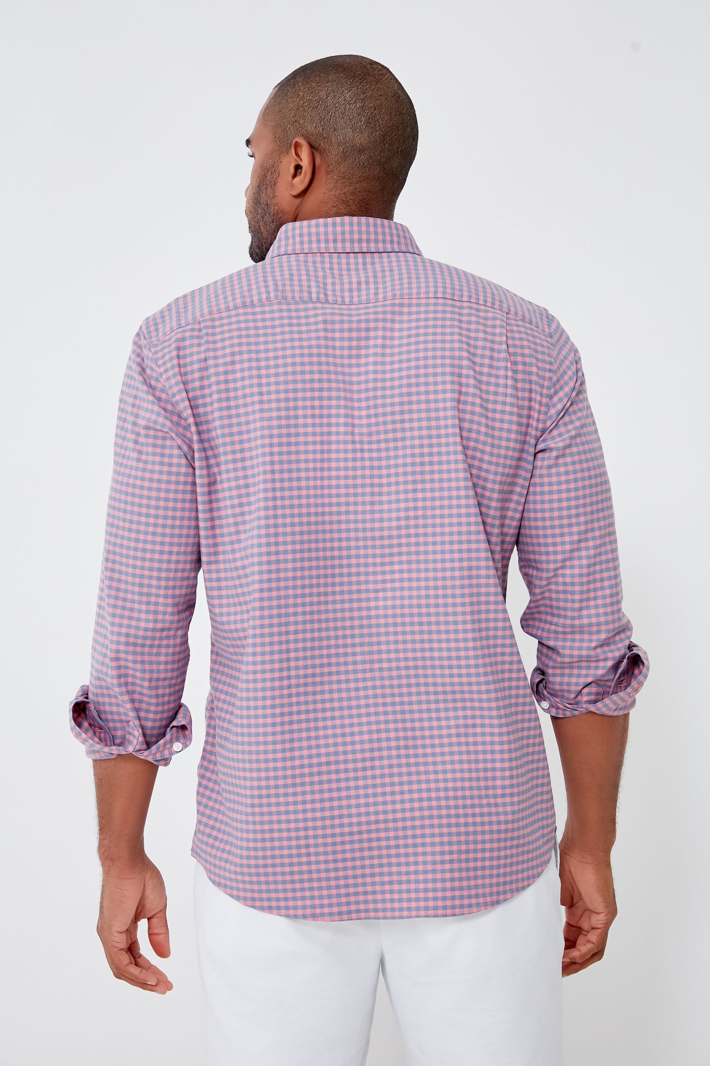 Blue Rose Gingham Stretch Oxford Shirt