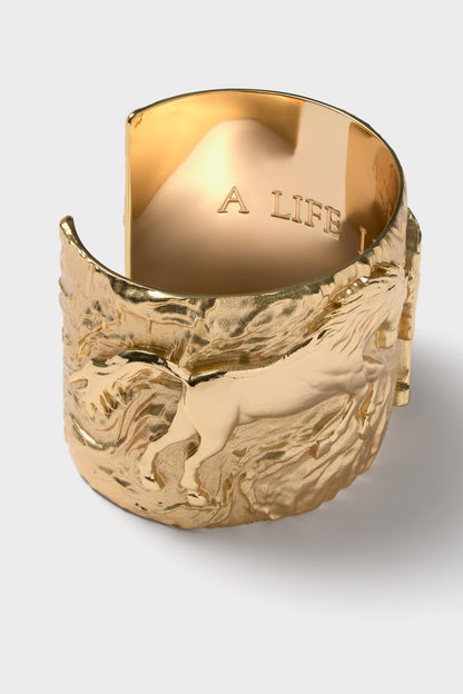 Gold Courage Horse Cuff