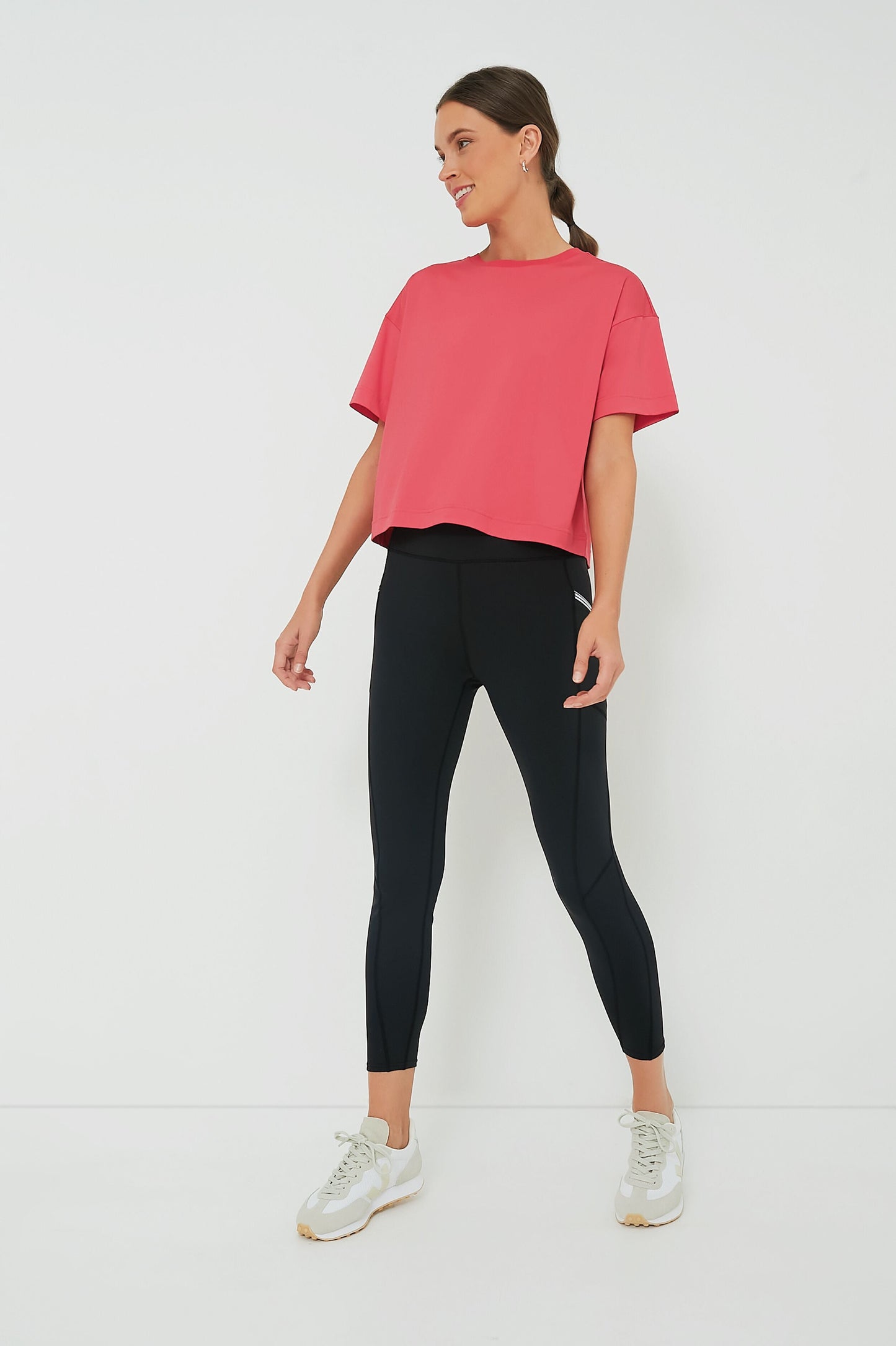 Hot Pink Cropped Ryan Boyfriend Tee