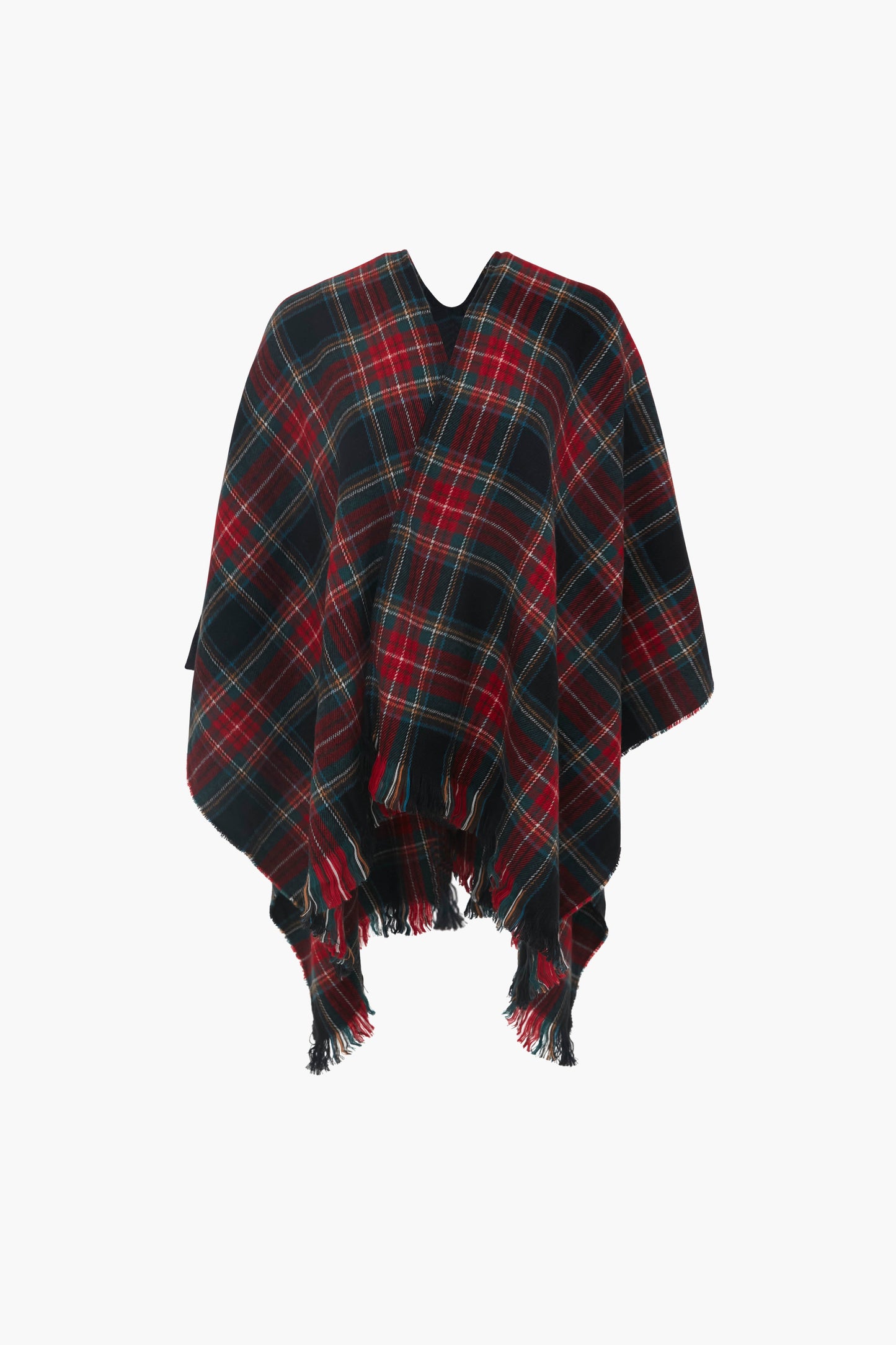 Exclusive Black Tartan Ruana Poncho