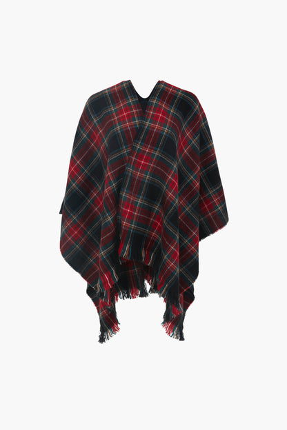 Exclusive Black Tartan Ruana Poncho