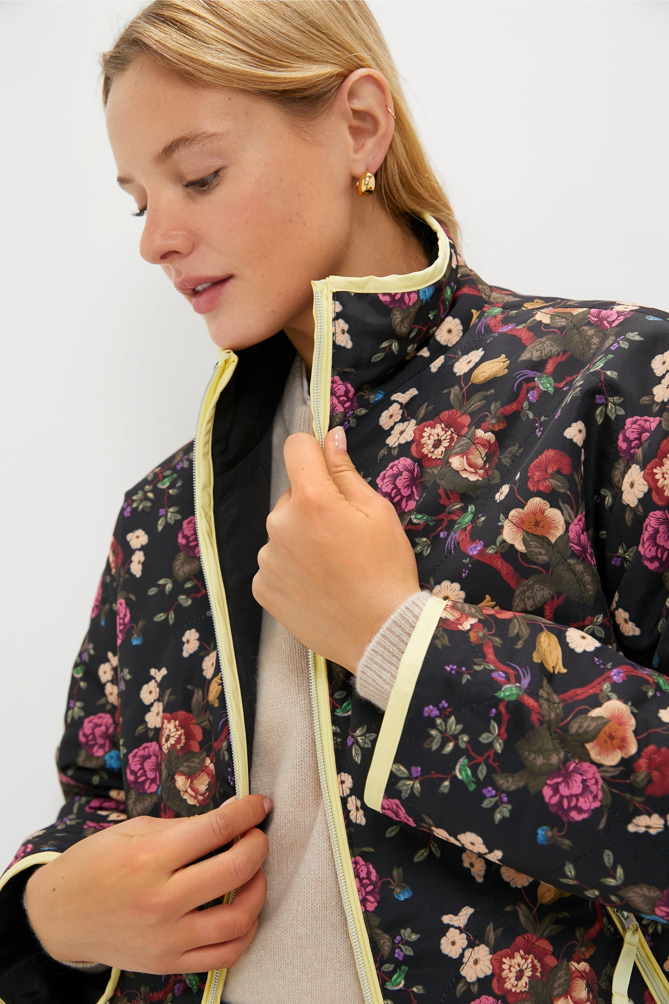 Reversible Black Quilted Mallory Jacket